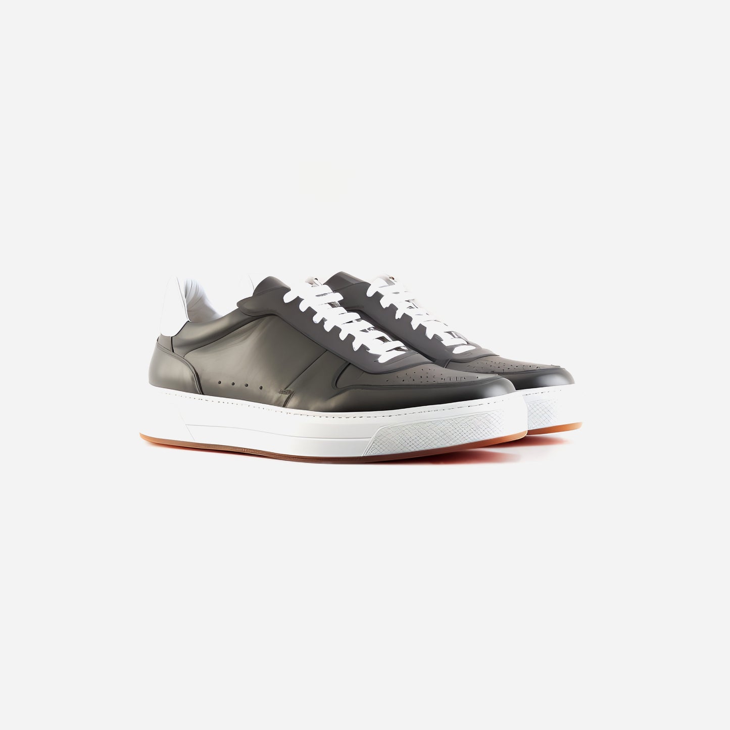 Baskets en cuir grises